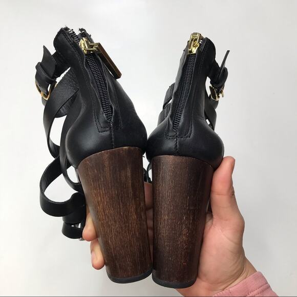 Dolce Vita Women's Black Brown Nolin High-Heel Open Toe Strappy Sandals Size 9.5 - Picture 6 of 10